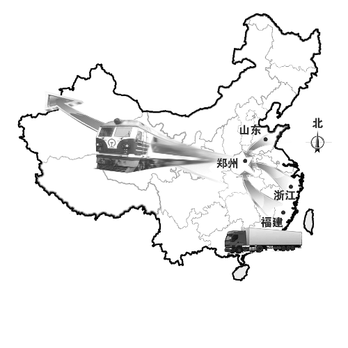 　未來將有更多沿海城市的貨物集中到鄭州，然后搭乘鄭歐班列出口歐洲。扈森 制圖