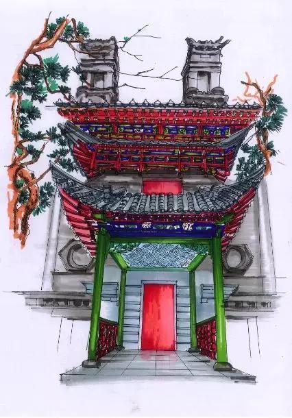 明艷的紅、生機(jī)的綠、深沉的藍(lán)、古樸的灰，足見博雅樓的獨(dú)特韻味。