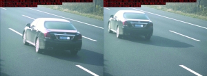 由于車速過快，高清探頭抓拍下的畫面，有一點(diǎn)點(diǎn)模糊 監(jiān)控截圖