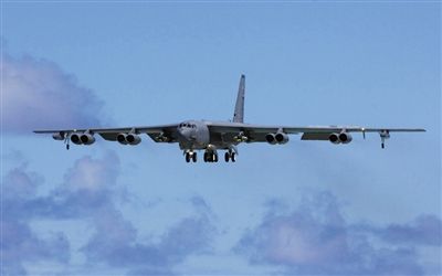 美軍B-52戰(zhàn)略轟炸機(jī)。其為韓三大核保護(hù)傘之一。
