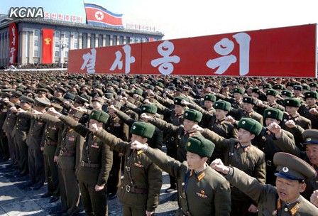 29日，平壤金日成廣場舉行軍民大會，對朝鮮人民軍最高司令部聲明表示支持。