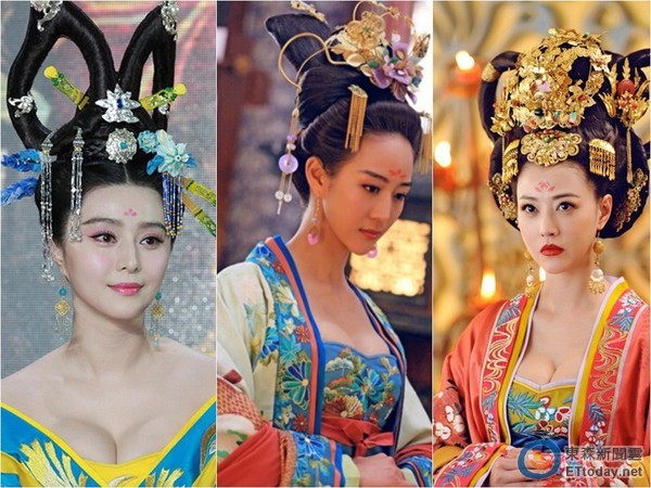 范冰冰、張鈞甯、周海媚，在《武媚娘》中爆乳演出