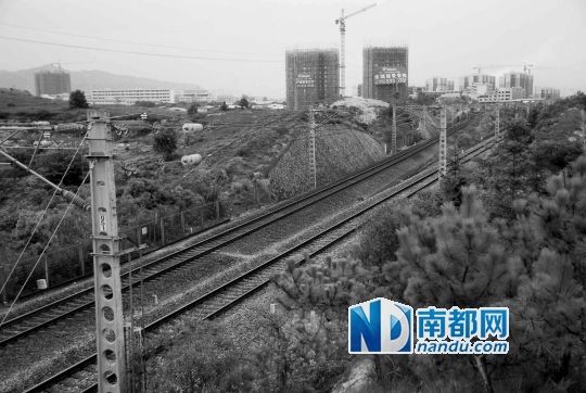 　東源縣法院院長被火車撞亡事發(fā)地段。