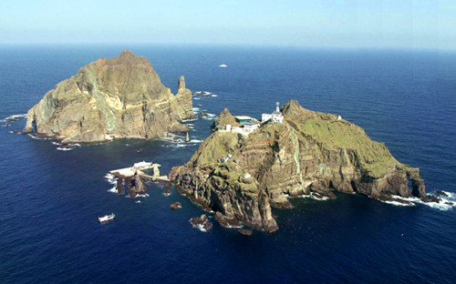 資料圖：日韓爭(zhēng)議島嶼，韓國(guó)稱(chēng)“獨(dú)島”，日本稱(chēng)“竹島”。